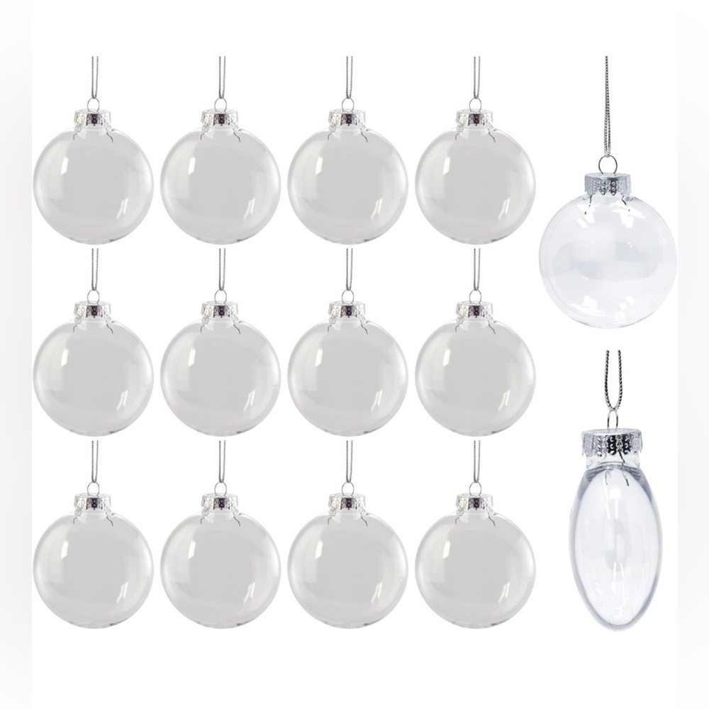 NWT Creative Hobbies® 3.15" Clear Plastic Ornaments - 2 Packs of 12